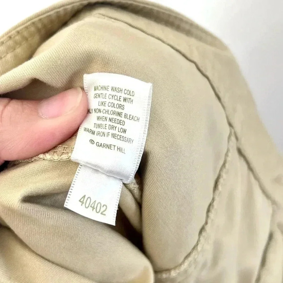 Garnet Hill Khaki Cotton Jogger Flat Front Pant Size 10 - Picture 9 of 9